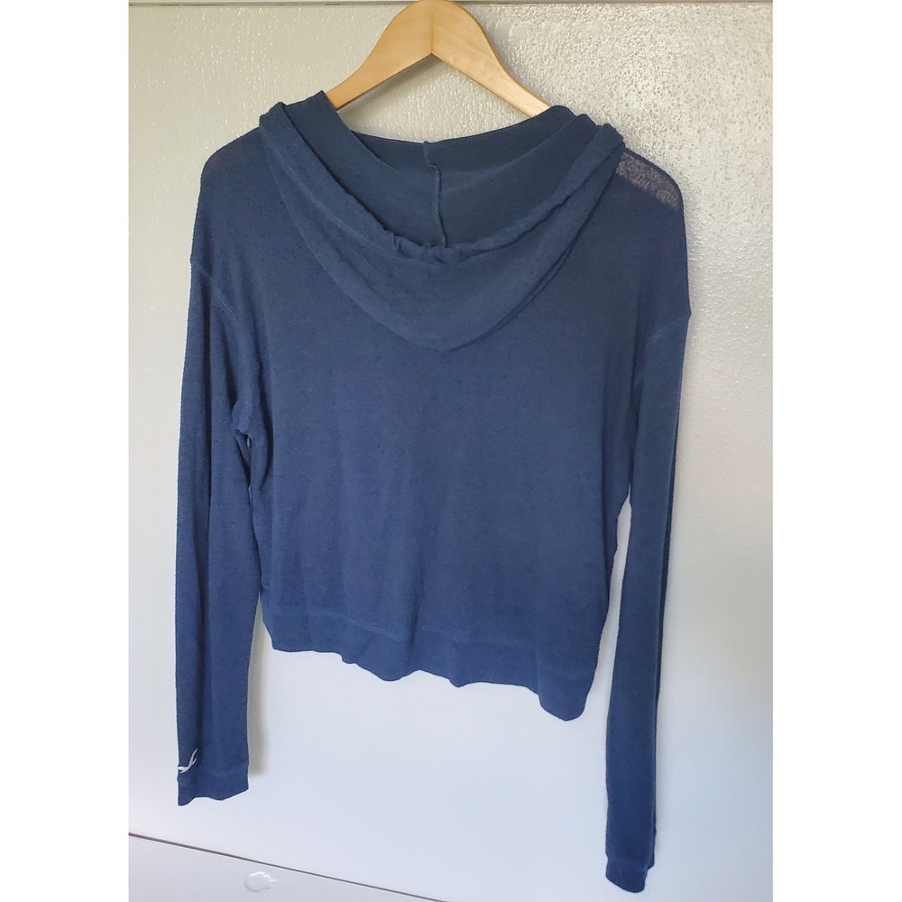 Y2k Hollister Hoodie Blue Long Sleeve Lightweight Pullover Casual Athleisure Top - Picture 3 of 5
